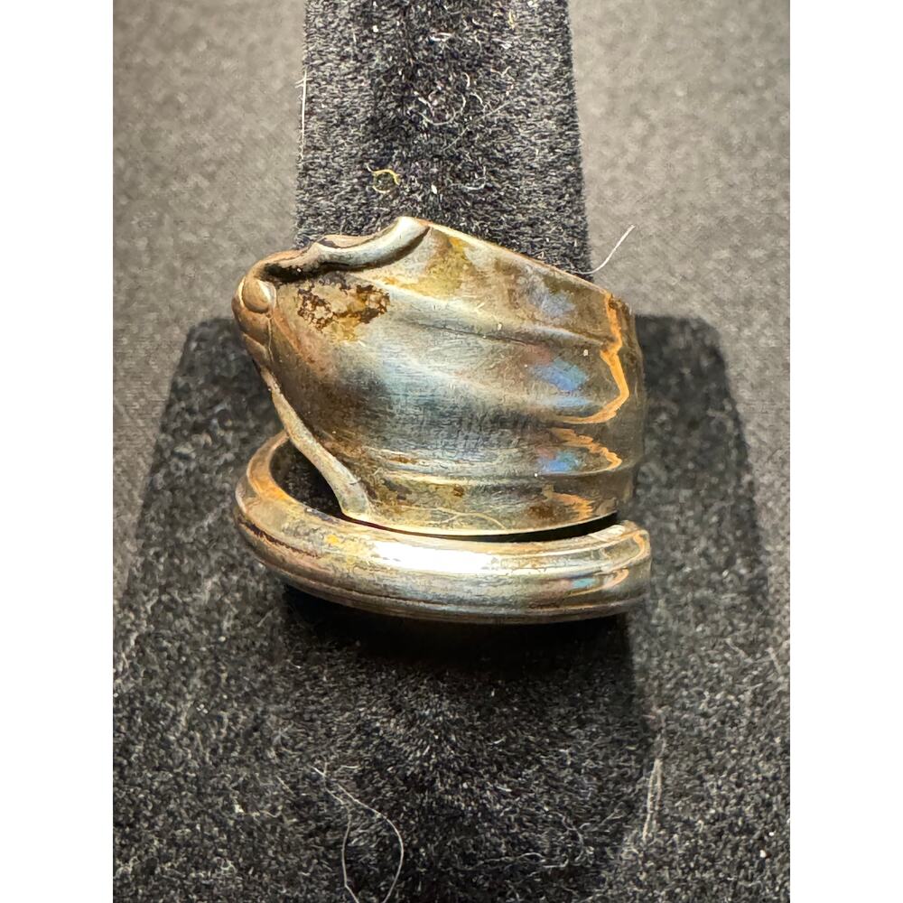 Vintage 800 Silver Artizan Utensil Ring Size 7.5